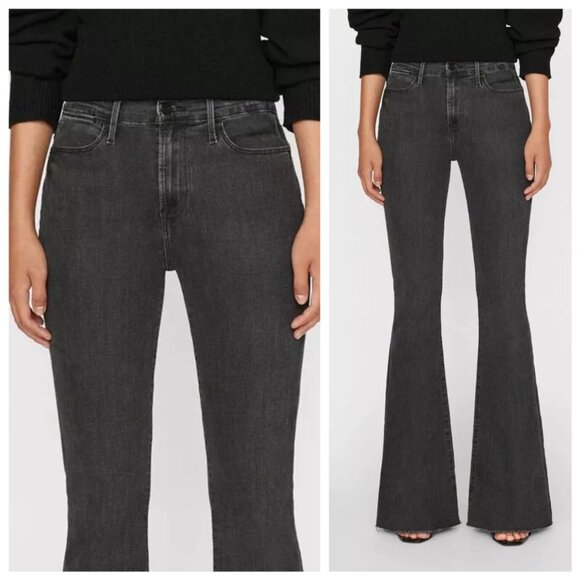 NWT Frame Denim Le High Flare Jeans High Rise Flared Leg Black, size 33